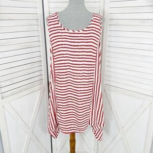 India Boutique Striped Beach Swim Cover Dress Red White One Size